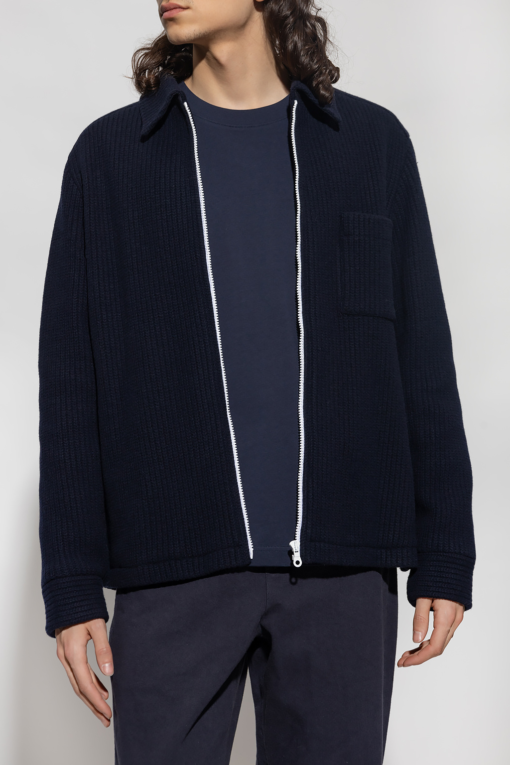 Navy blue 'Barth' two-tone A.P.C. - Aries Reversible Teddy